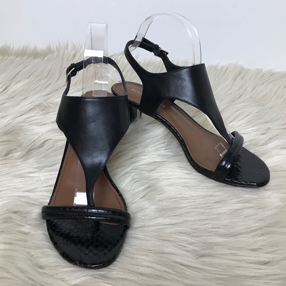 Donald J Pliner Black Leather Thong Sandals 8.5